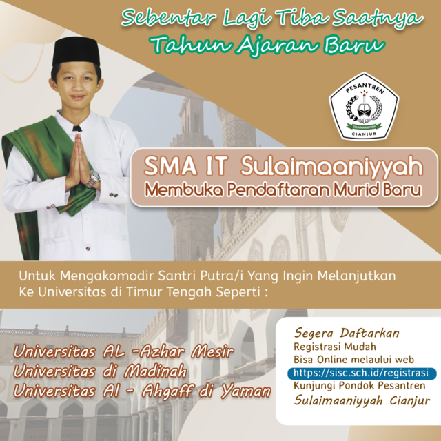 Informasi Pendaftaran Murid Baru SMA IT Sulaimaniyyah Cianjur